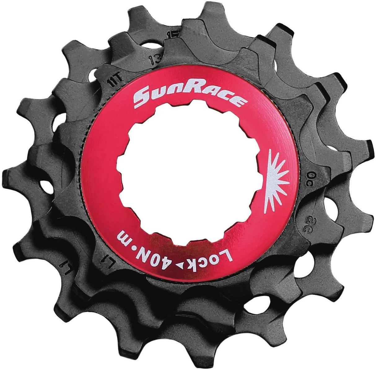Anneau de blocage Sunrace avec pignons 12v 11 13 15t noir