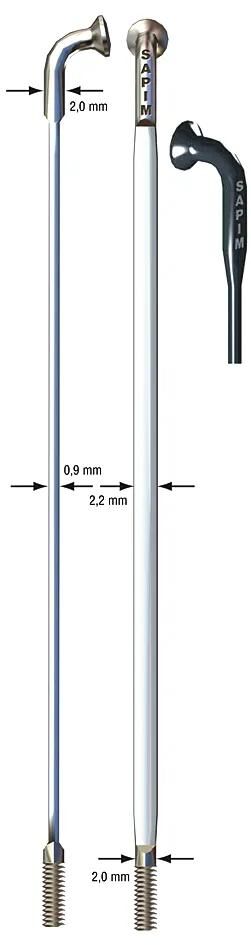 Sapim aero rayon cx-ray aero blade rayon cx-ray inox 2x256mm sil.