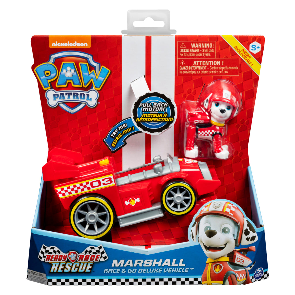 Paw Patrol prêt à secourir la course avec un véhicule