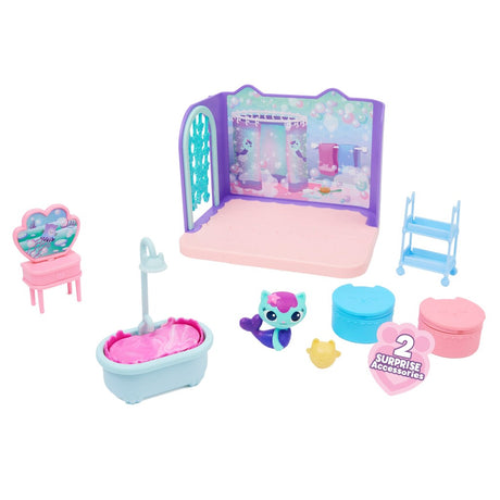 La maison de poupée de Gabby Les mercats de la maison de poupée de Gabby #039;s préparent et dorlotent la salle de bain