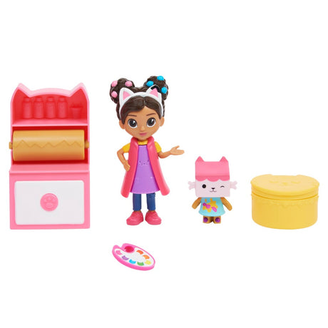 Maison de poupée de Gabby - ensemble de jeu artisanal avec bébé chaton Gabby