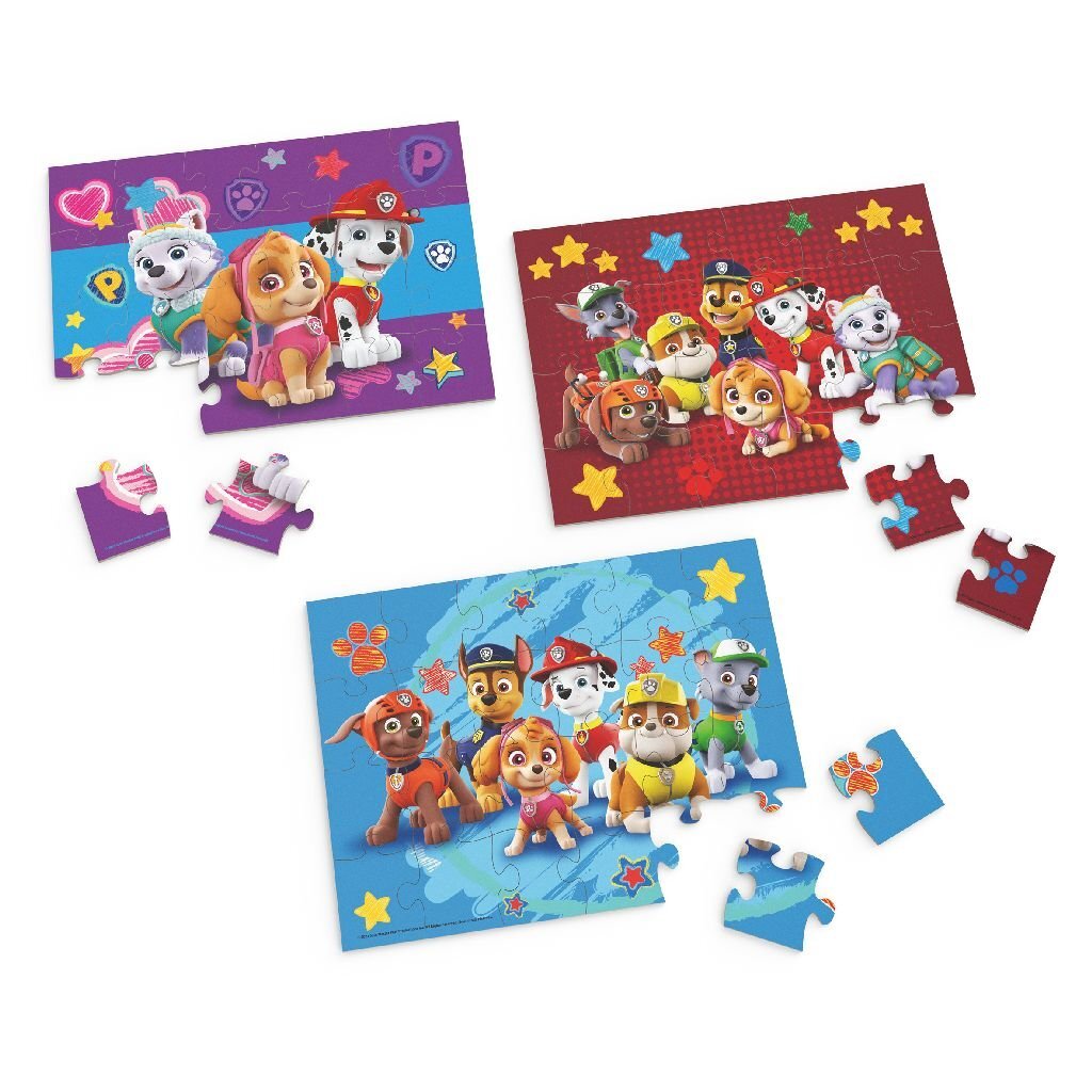 Paw patrol 3in1 wooden puzzle in box 3x24 pieces