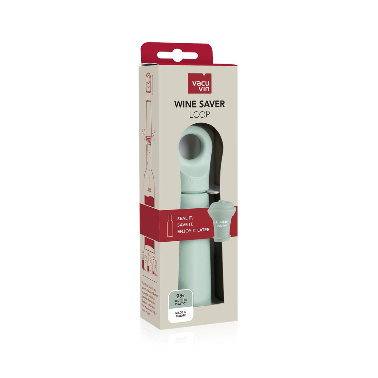Vacuvin vacu vin économiseur de vin boucle + bouchon jade