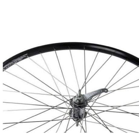 Roue arrière 28 sp. Moyeu de frein à ventilation de base noir à 13 rayons en aluminium