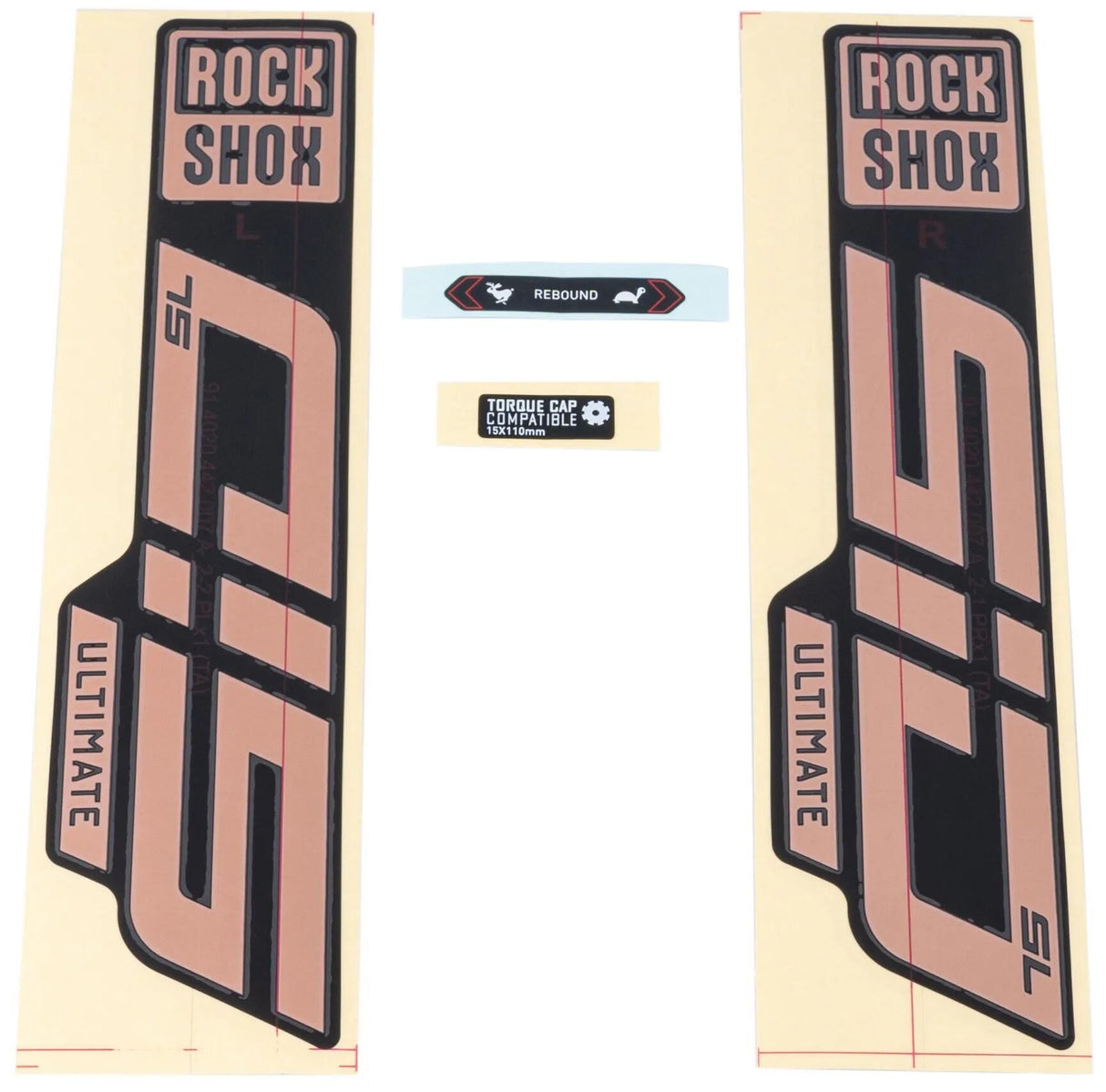 Ensemble d'autocollants Rockshox RS Sid Sl Ult. aspect cuivre