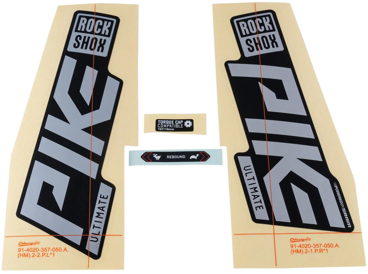 Ensemble de décoration Rockshox série signature ensemble de décalcomanies RS Pike ult. argent