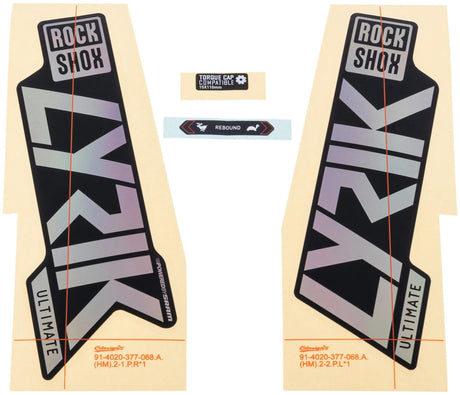 Ensemble de décoration Rockshox, série Signatur, ensemble de décalcomanies RS Lyrik Ult. arc en ciel