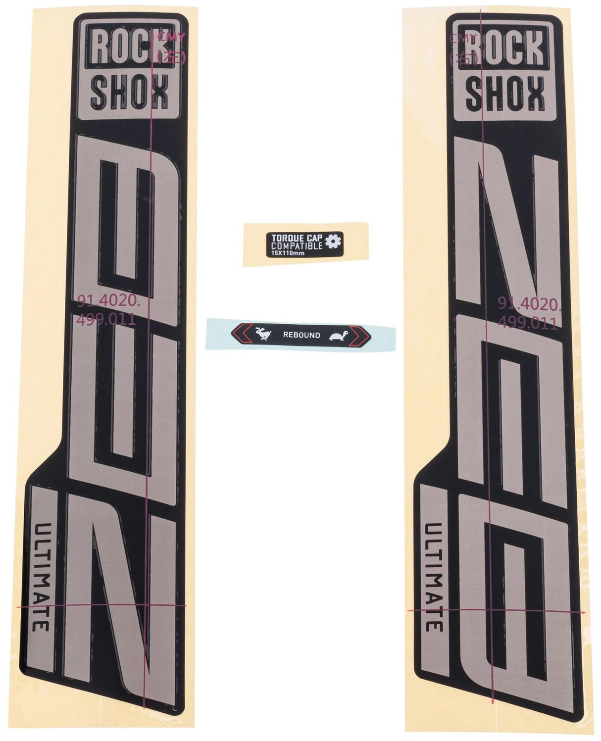 Ensemble de décoration Rockshox, série Signature, ensemble de décalcomanies RS Zeb Ult. argent