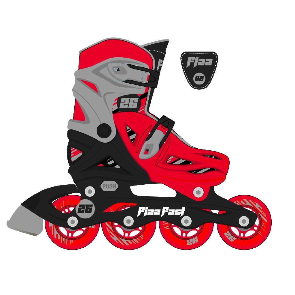 Surfing Surfing Street Surfen Fizz schnell Inline Skates S 31-34 Rot Schwarz