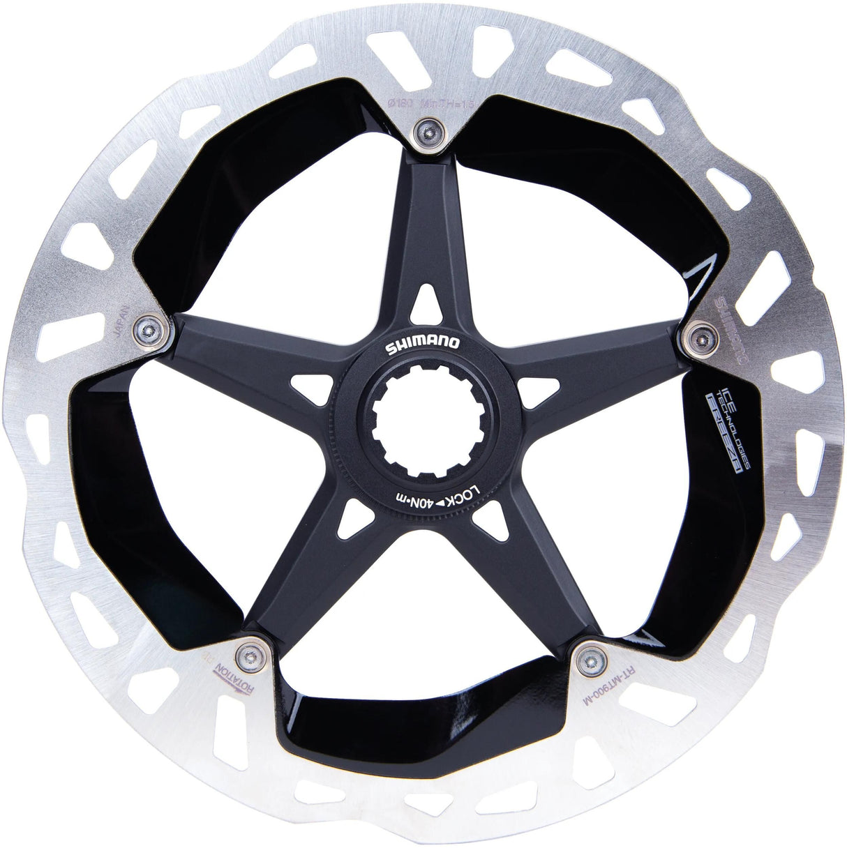 Disque de frein Shimano rt-mt900 mod. 19 cales de rotor. xtr 180mm cl rt-mt900 glace