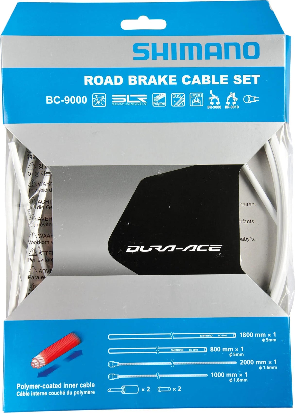 Jeu de câbles de frein Shimano Dura Ace BC-9000 br.Cable Set Da BC9000 Shim. blanc