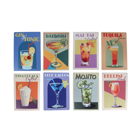Assiette murale cocktails métal 20x30cm