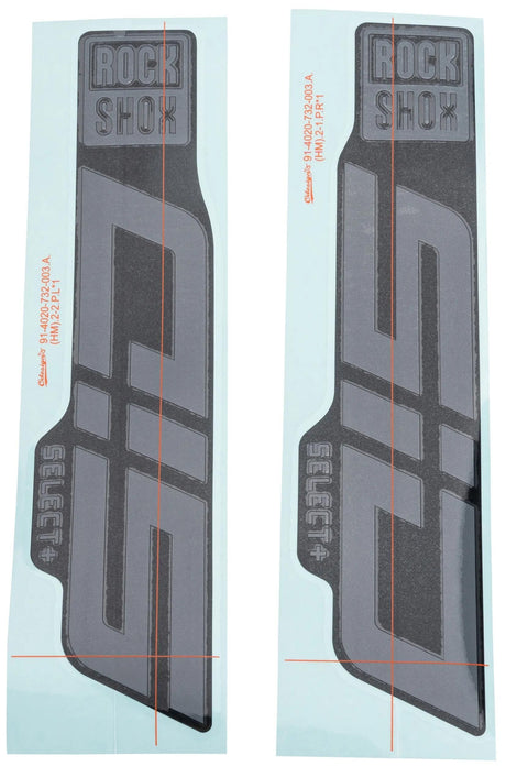 Ensemble de décalcomanies Rockshox decor set rs gris brillant 29 gris brillant f. noir 24