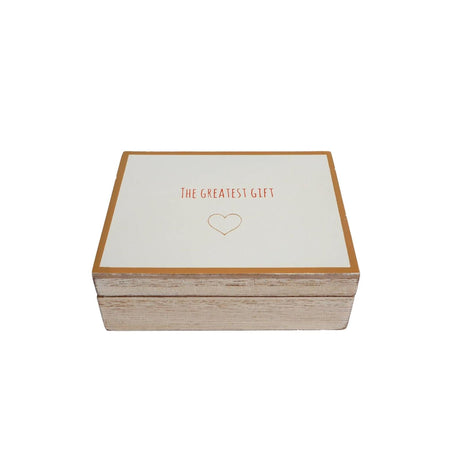 Boîte de rangement le plus beau cadeau bois beige 12x9x4cm