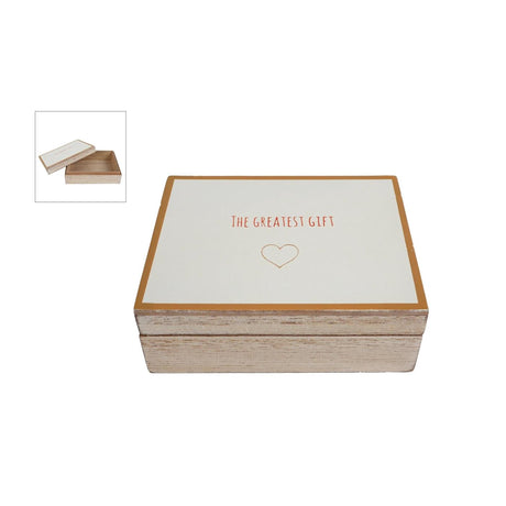 Boîte de rangement le plus beau cadeau bois beige 12x9x4cm