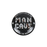 Wandbord mancave bol bruin zwart metaal 40x40cm