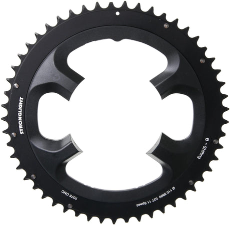 Plateau Stronglight mod. 17 anneaux de chaîne forts. 53t extérieur aluminium noir