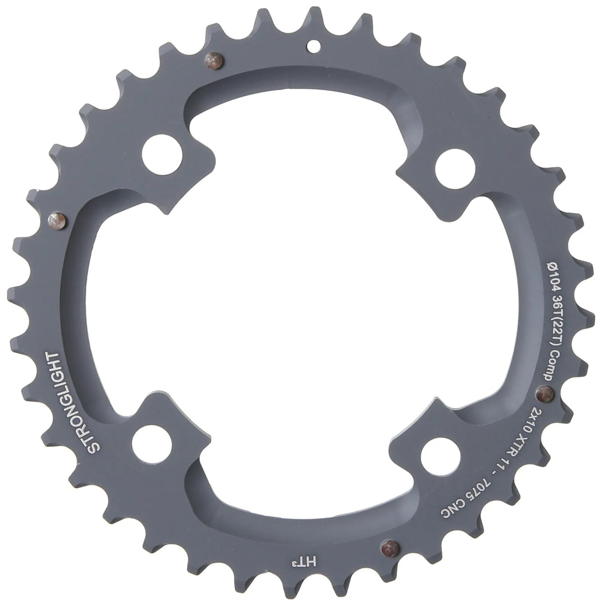 Plateau VTT Stronglight HT3 mod. 17 anneaux de chaîne forts. ht3 36t extérieur alu noir