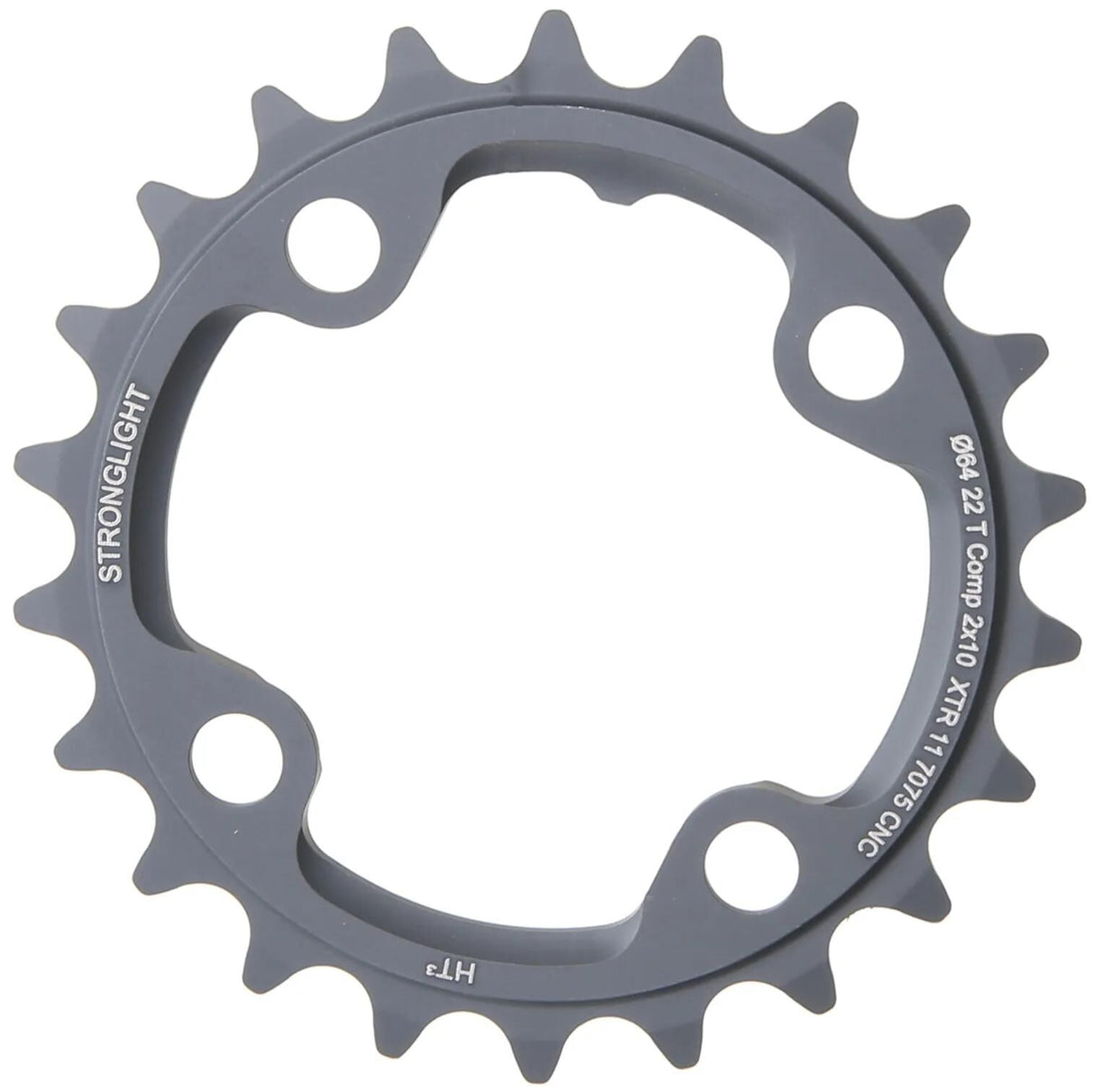 Plateau VTT Stronglight HT3 mod. 17 anneaux de chaîne forts. ht3 22t intérieur alu noir