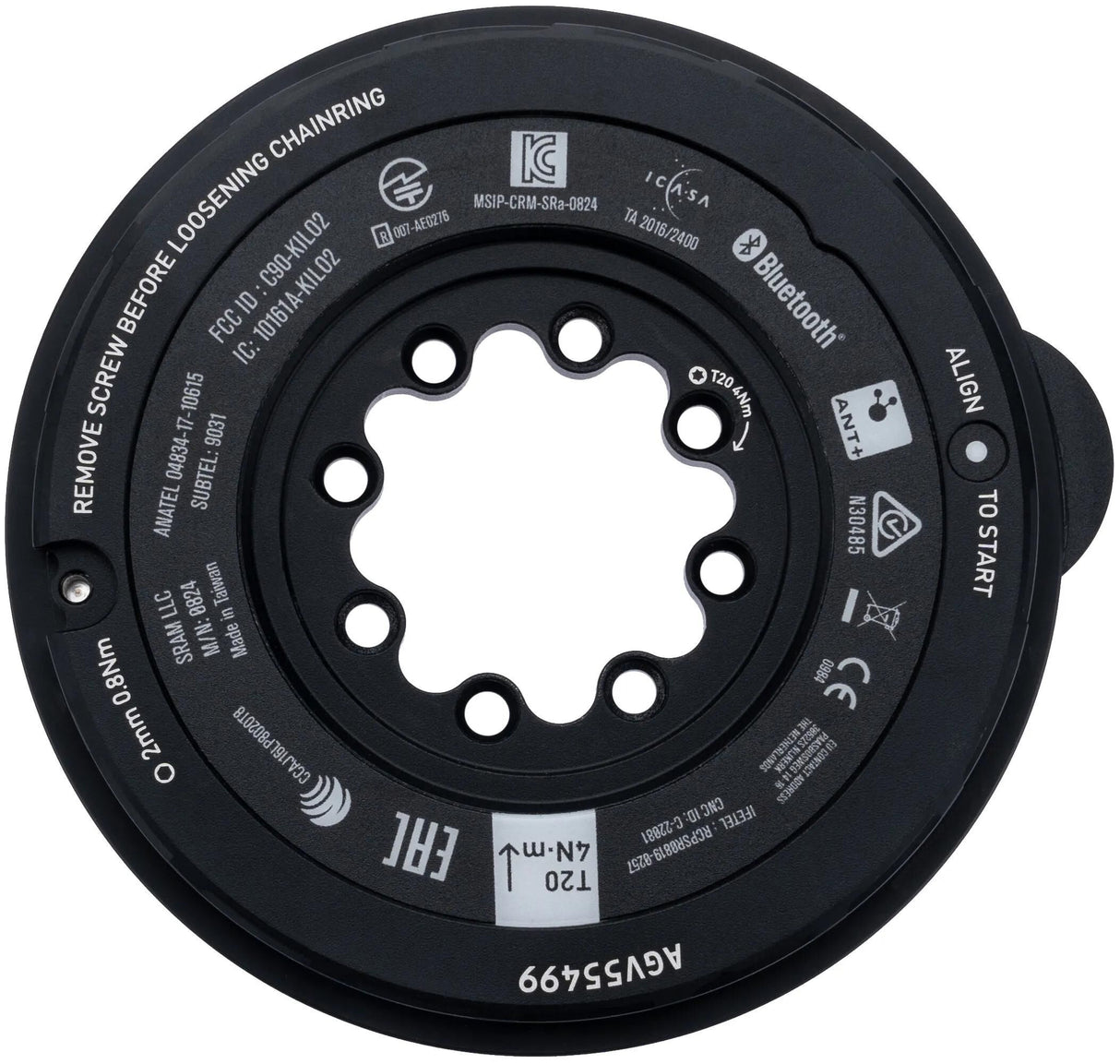 Compteur de puissance Sram à manivelle Eagle Axes Transmission Spider PM Eagle Axes Tr. 8 vis