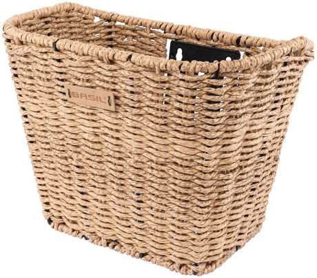 Basil Bremen Rattan Look FM - Panier à vélo - Front - y compris le support de tige de basilic - brun clair