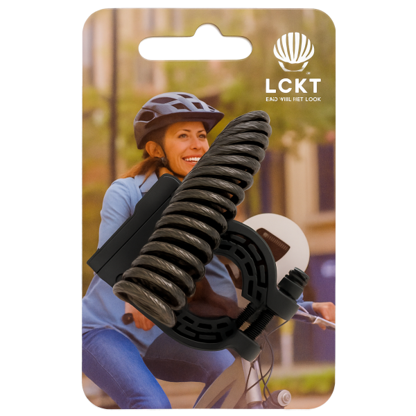 Lckt lock câble antivol antivol pour casque noir