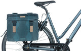 Basil Elegance Double Bicycle Sac, bleu, animal de compagnie recyclé, alimentaire, fermeture de conservation de l'eau, pont universel, 40-49L