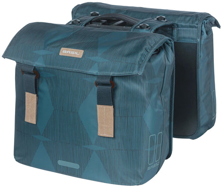Sacoche de vélo double Basil élégance mik 40-49 litres - bleu immobilier