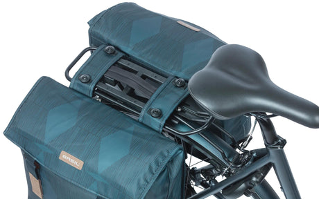 Sacoche de vélo double Basil élégance mik 40-49 litres - bleu immobilier