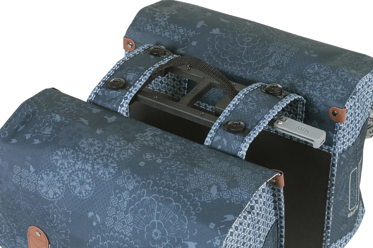Sacoche vélo double Basil bohème mik 35 litres - bleu indigo