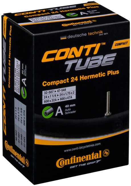 Chambre à air Continental compacte 24 large hermétique plus, tube renforcé conti compact 24 large hermétique plus av 40mm