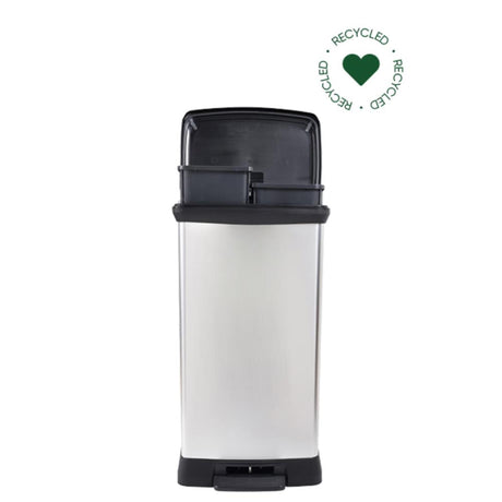 Poubelle à pédale Curver Decobin Duo 23l 23l argent métallisé