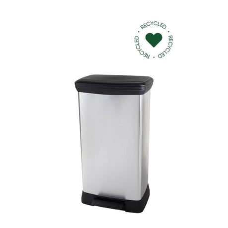Poubelle Curver Decobin Duo - 23l+23l - rectangulaire - métallique