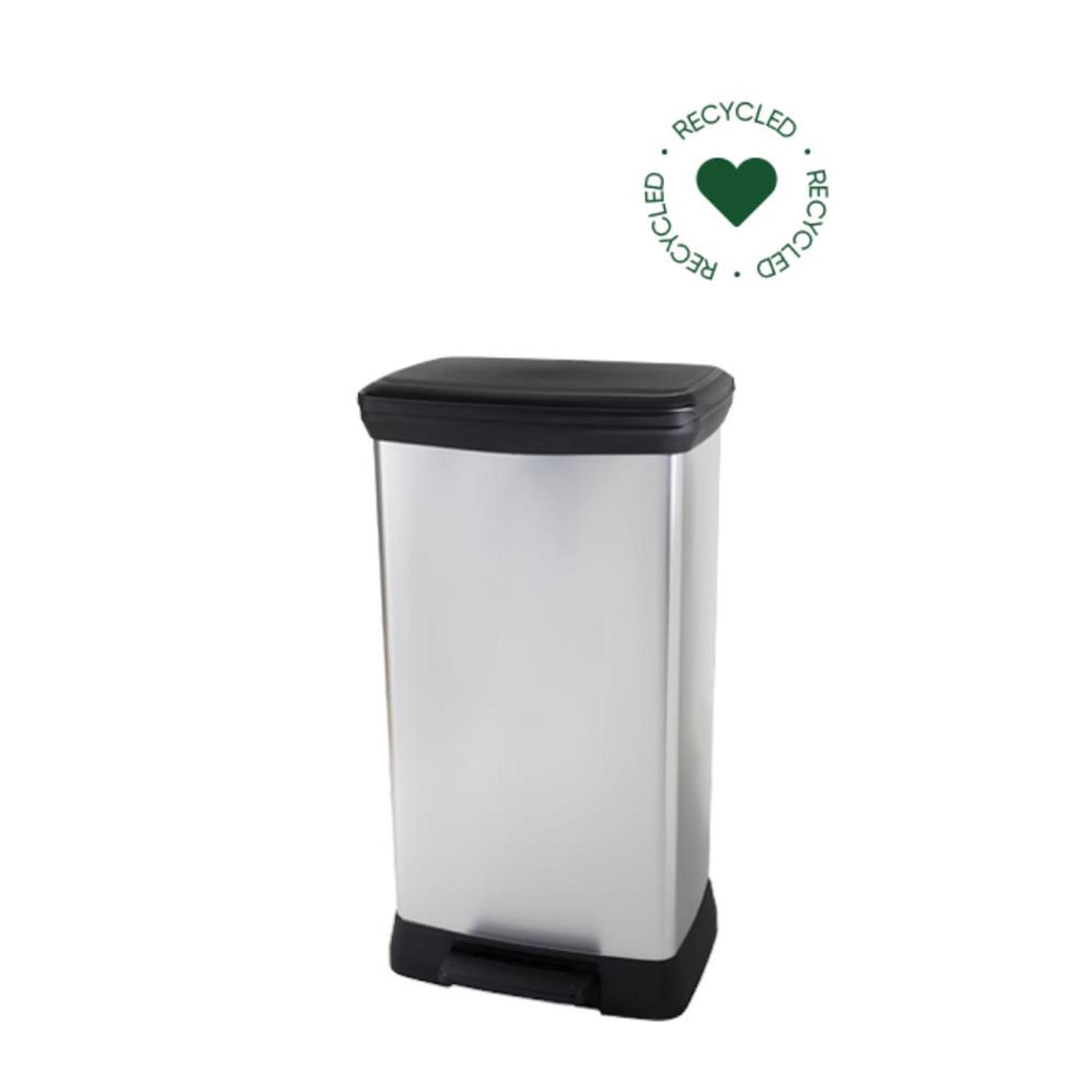 Poubelle à pédale Curver Decobin Duo 23l 23l argent métallisé