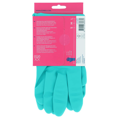 Sorbo nitril huishoudhandschoenen l - latexvrije schoonmaakhandschoenen - herbruikbaar - blauw