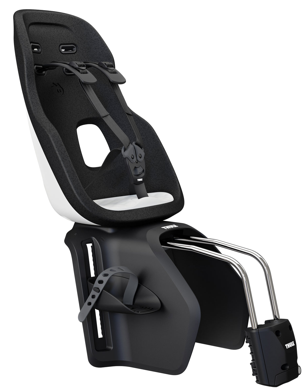 Asiento infantil Thule detrás de Yepp Nexxt 2 Maxi para confirmación de marco Blancanieves