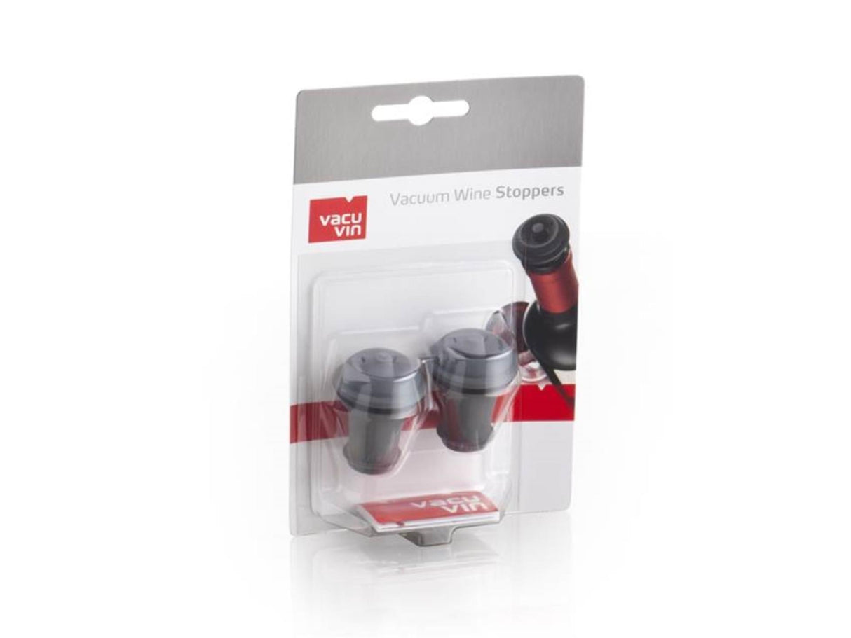Bouchons à vin Vacu vin lot de 2 - bouchons de rechange pour économiseur de vin - gris