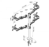 Neomounts fpma-d935d4 support de bureau LCD, 10-27, 24 kg, 75x75 100x100 mm, 12cm, argent