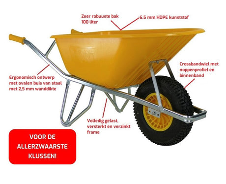 Fort products brouette 100l pavés jaune