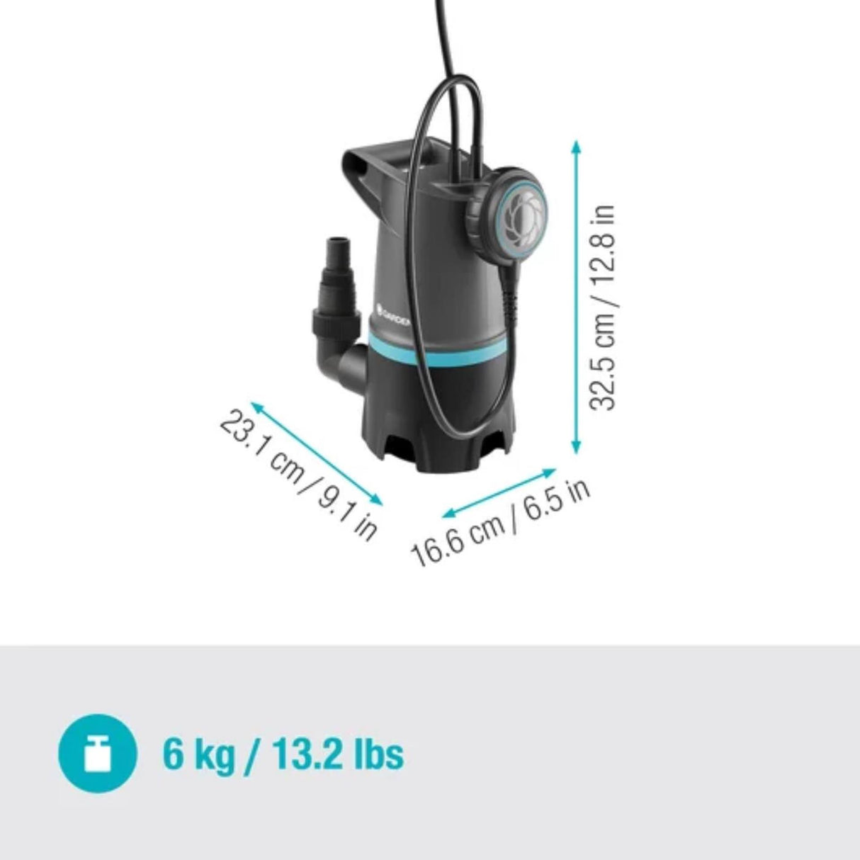 Pompe à eau sale submersible Gardena 20000 basic - 09017-47