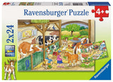 Ravensburger puzzle vie à la ferme heureuse - 2x24 pièces - puzzle pour enfants