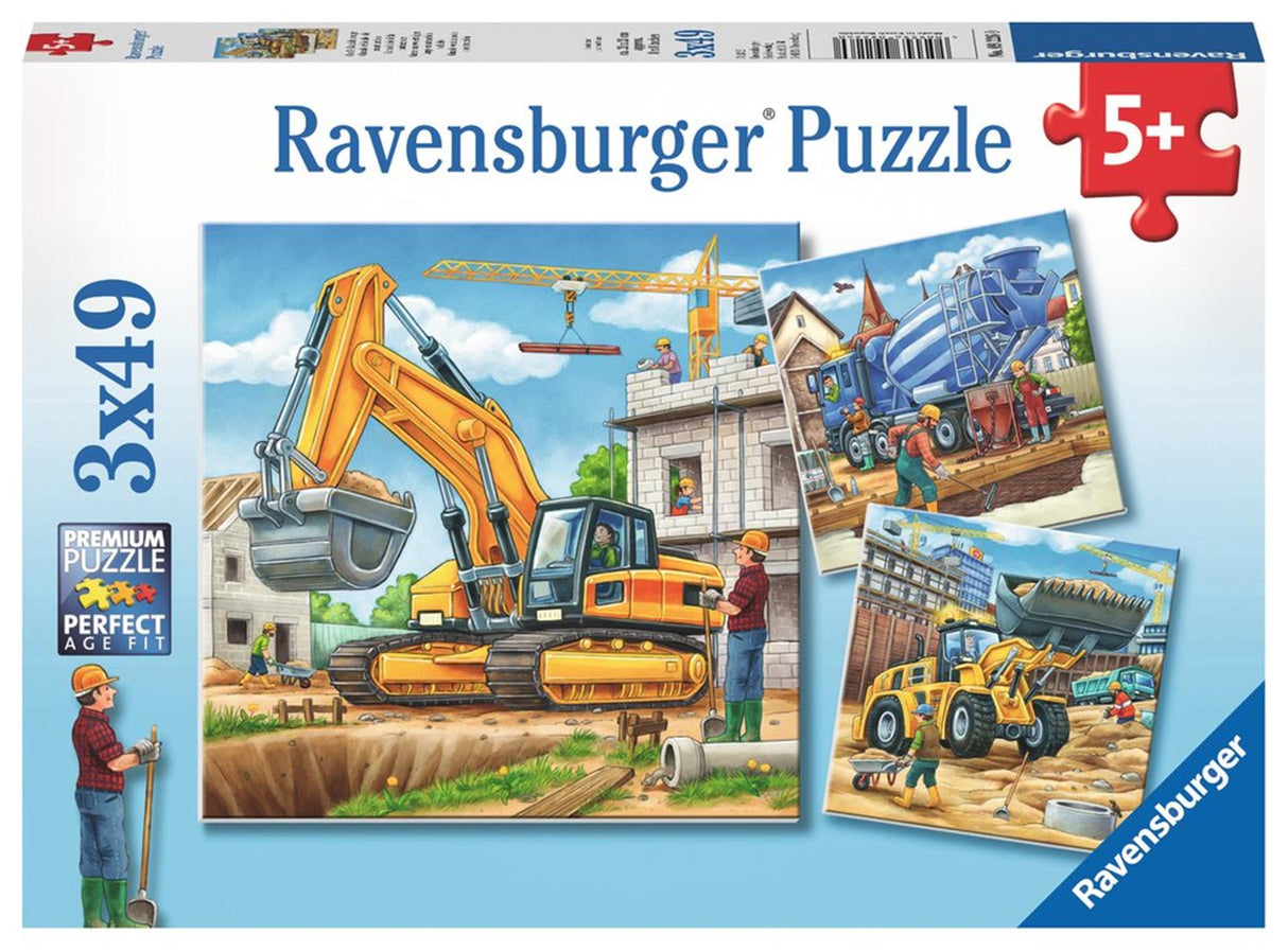 Ravensburger puzzle grands véhicules de construction - 3x49 pièces - puzzle pour enfants