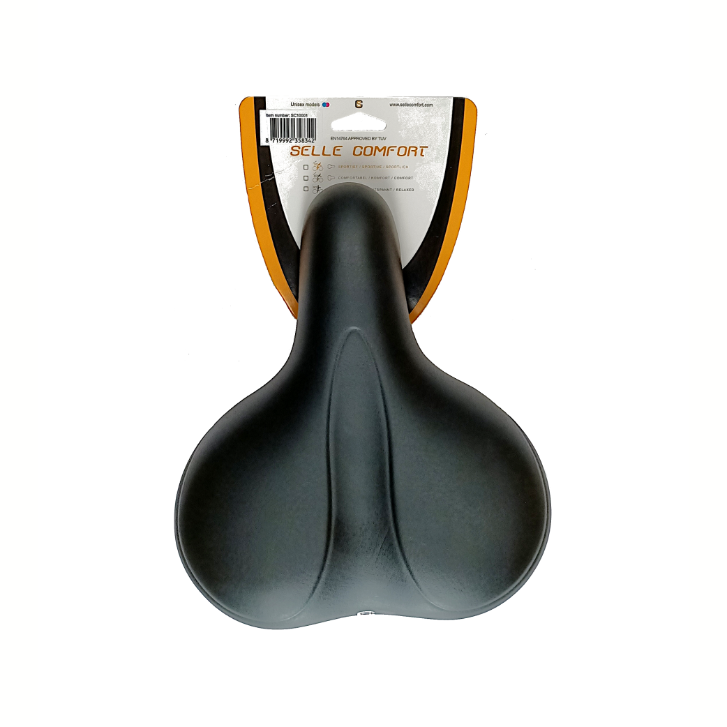 Selle Comfort Saddle E-Bike Soft Medium Black, sans écharpe
