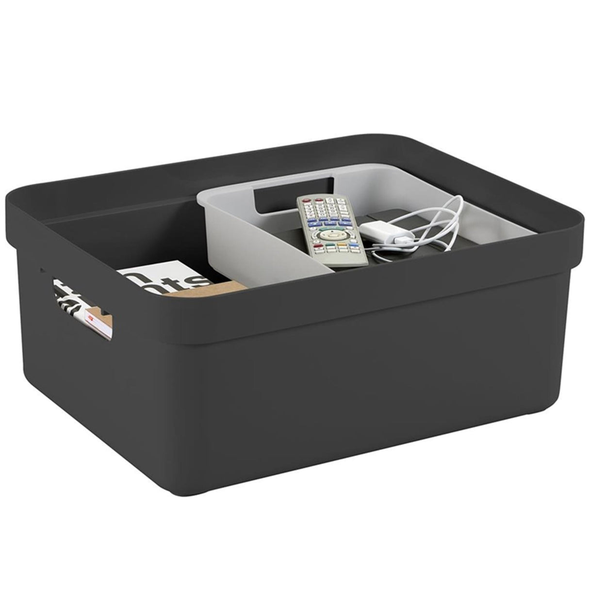 Sunware - boîte de rangement sigma home 24l anthracite - 44,5 x 34,5 x 18 cm