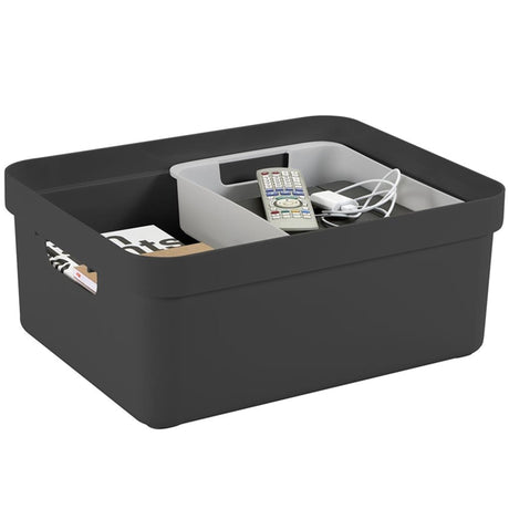 Sunware - boîte de rangement sigma home 24l anthracite - 44,5 x 34,5 x 18 cm