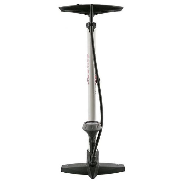 Pompe à vélo avec acier manomètre 61 cm blanc (020601)