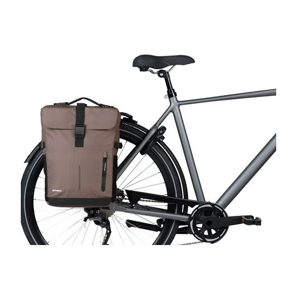 Sacoche de vélo double Basil move mik 30 litres 16 x 27 x 38 cm - marron