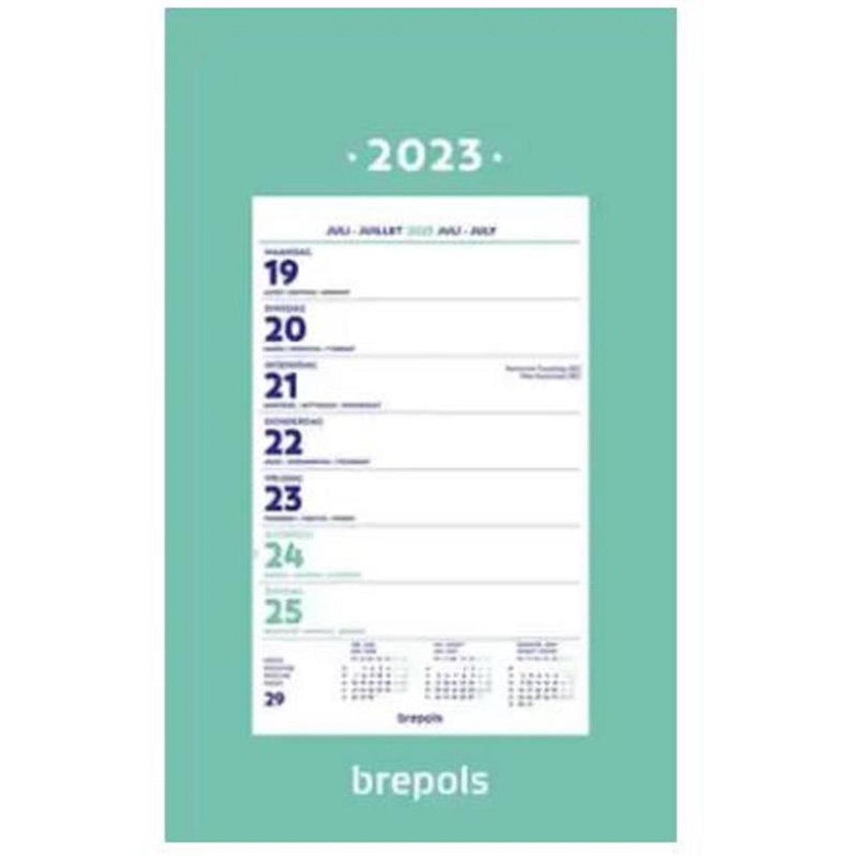 Brepols calendrier mural semaine 2026 collé