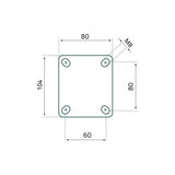 Tarsus bokwiel 100 mm. schwaarz