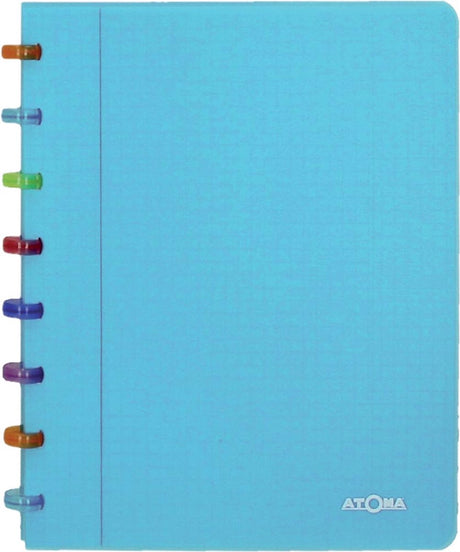 Carnet Atoma tutti frutti, ft a5, 144 pages, à carreaux commerciaux, bleu transparent